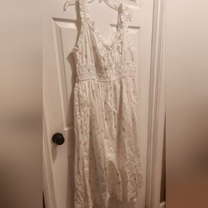 Old Navy White Dress with Floral Accents
